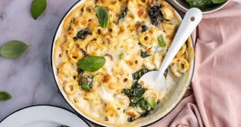 Tortellini ovenschotel met spinazie tortellini ovenschotel met spinazie, tortellini uit de oven, recept, ovenschotel pasta