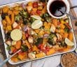 Kip met zoete aardappel uit de oven, ovenschotel kip zoete aardappel, gemarineerde kip uit de oven, traybake recept, Oosterse marinade, ketjap, honing