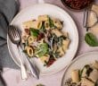 Pasta met spekjes en spinazie, pasta met roomkaas, pasta met champignons, pasta met Boursin, pasta recepten, makkelijke maaltijden