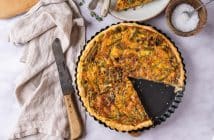 quiche met spek en sperziebonen, quiche met spekjes en bonen, sperziebonen quiche, hartige taart, recept