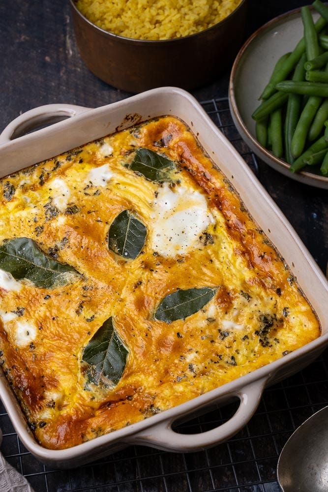 bobotie, zuid afrikaanse bobotie, recept, wereldgerechten, knorr, pakje, sperziebonen, ingrediënten, gehaktschotel met kerrie, kruidenmix