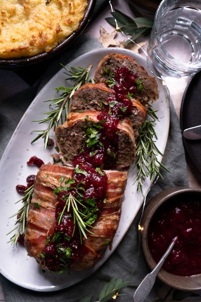 gehaktbrood, gehaktbrood met spek, gehaktbrood recept, meatloaf, lekker en simpel, AH, gehaktbrood oven, cranberry compote