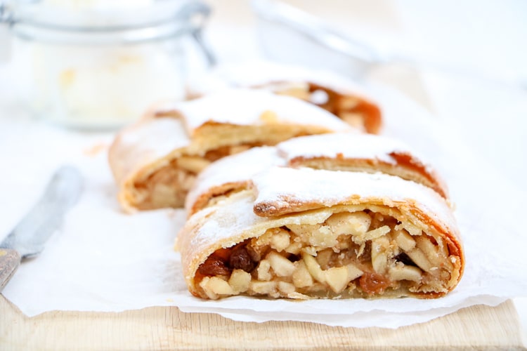 apfelstrudel, recept om zelf klassieke apfelstrudel te maken, Oostenrijks recept 