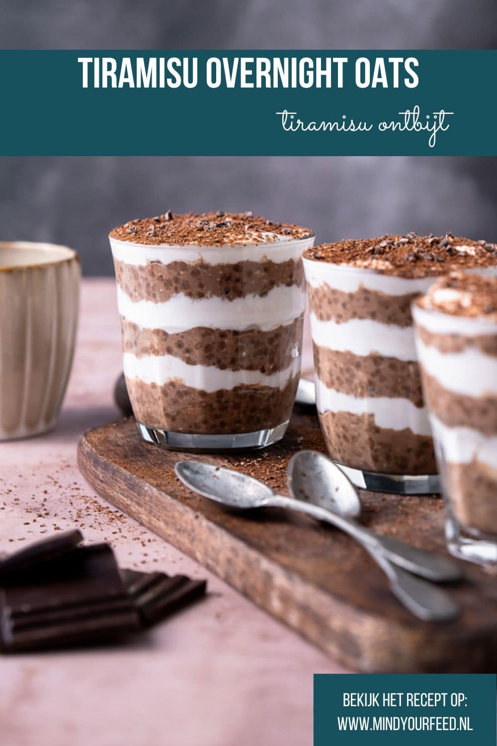 tiramisu overnight oats, ontbijt tiramisu met romige havermout, de smaken van koffie en cacao, dit tiramisu ontbijtje is een perfect begin van de dag!