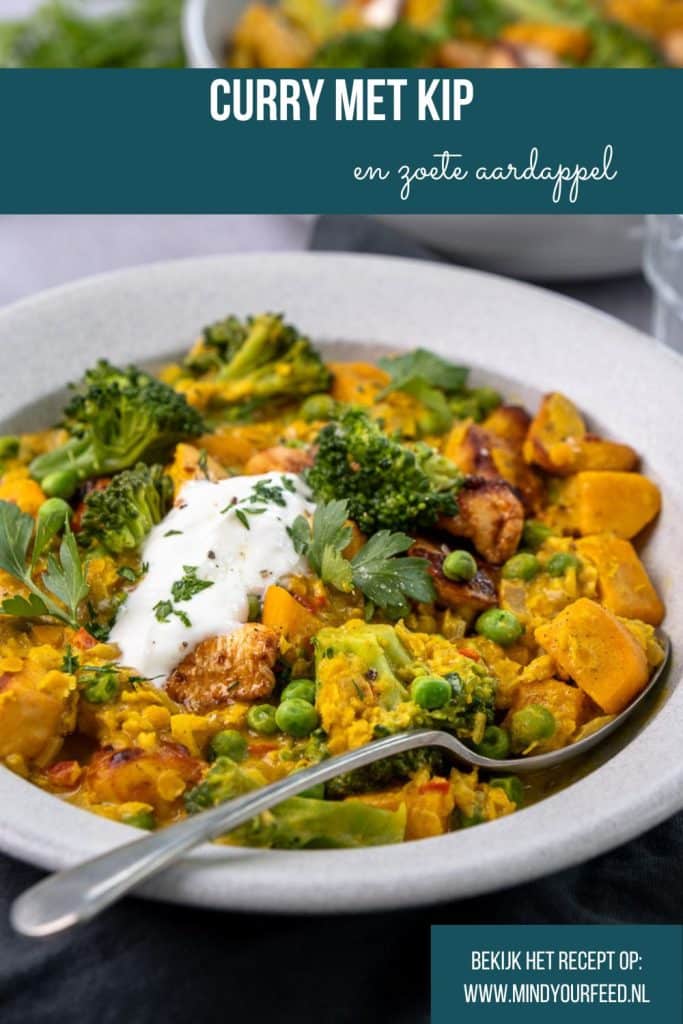 Curry met kip en zoete aardappel - Mind Your Feed