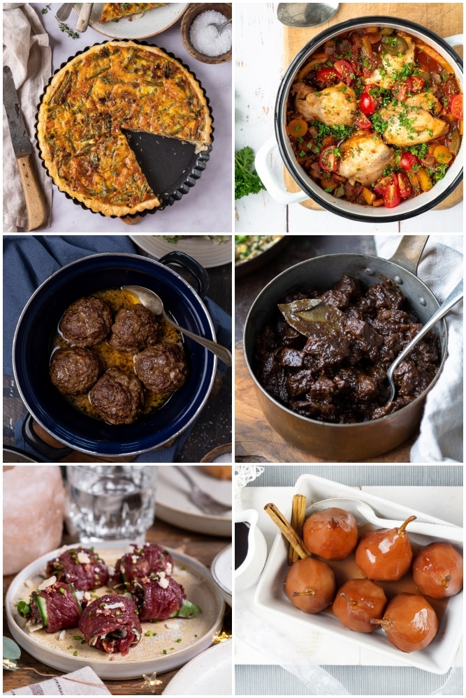 Weekmenu makkelijke maaltijden #43 met herfstig comfort food – soep, quiche, gehaktballen, stoofvlees en feestelijke gerechten voor het hele gezin.