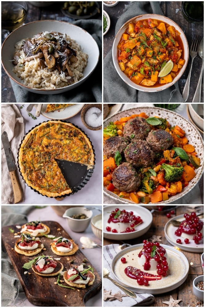 Weekmenu makkelijke maaltijden met gezonde en snelle recepten voor elke dag, inclusief makkelijke diners, lunchideeën en een weekendrecept.