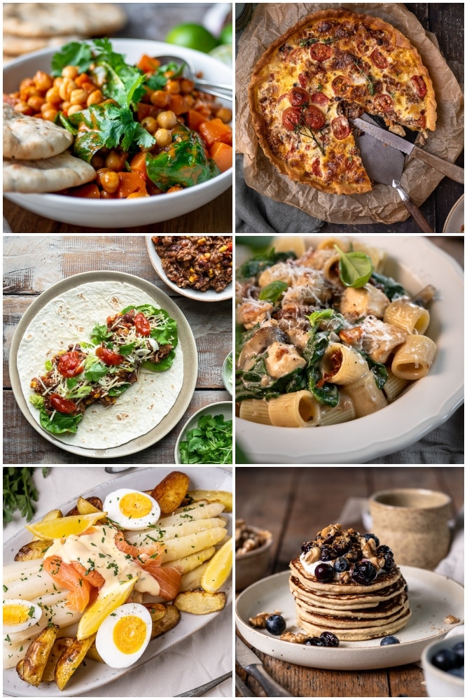 Weekmenu makkelijke maaltijden met gezonde recepten voor het hele gezin.