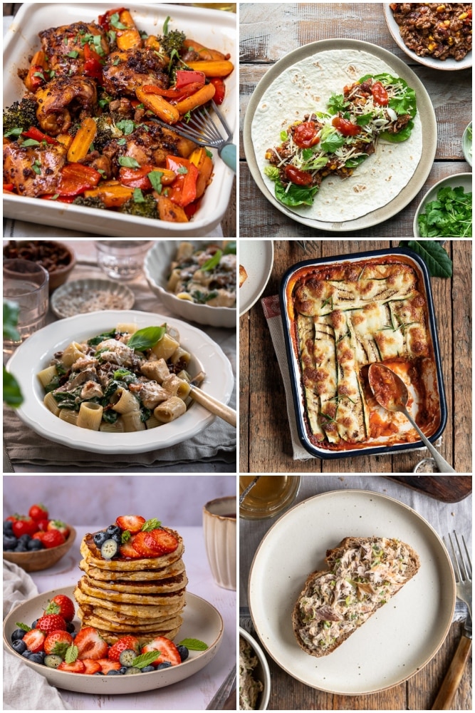 Weekmenu makkelijke maaltijden met gezonde recepten voor het hele gezin.