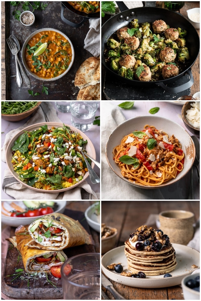 Weekmenu makkelijke maaltijden met gezonde recepten voor het hele gezin.